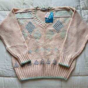JS Collections Pastel V-Neck Sweater